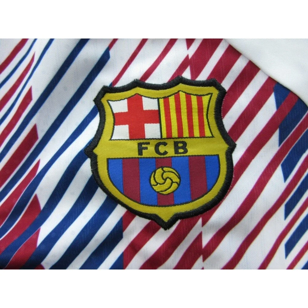 Nike FC Barcelona Tracksuit Boys Youth Sz. Small 1/4 Zip Top & Pants White Blue